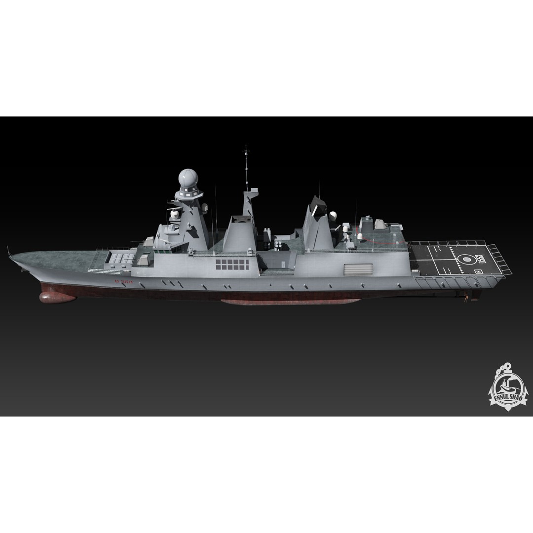Horizon Class Destroyer 3D Model – Low Poly Game Ready Asset, FBX, OBJ - View 7