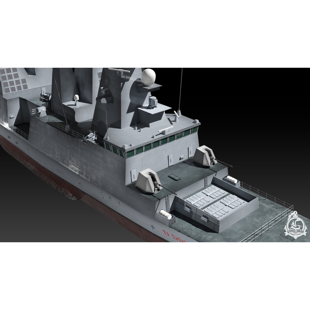 Horizon Class Destroyer 3D Model – Low Poly Game Ready Asset, FBX, OBJ - View 9