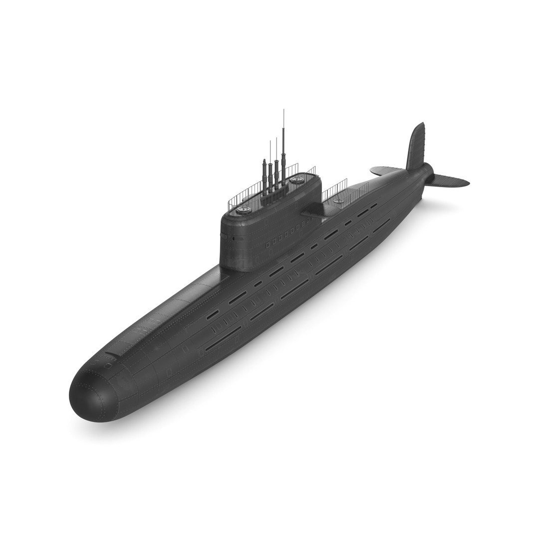 Submarine 3D Model – Realistic Military Watercraft with PBR Textures