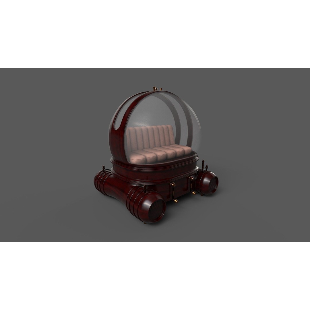 Personal Submersible 3D Model – Realistic Low Poly Watercraft, FBX - View 10