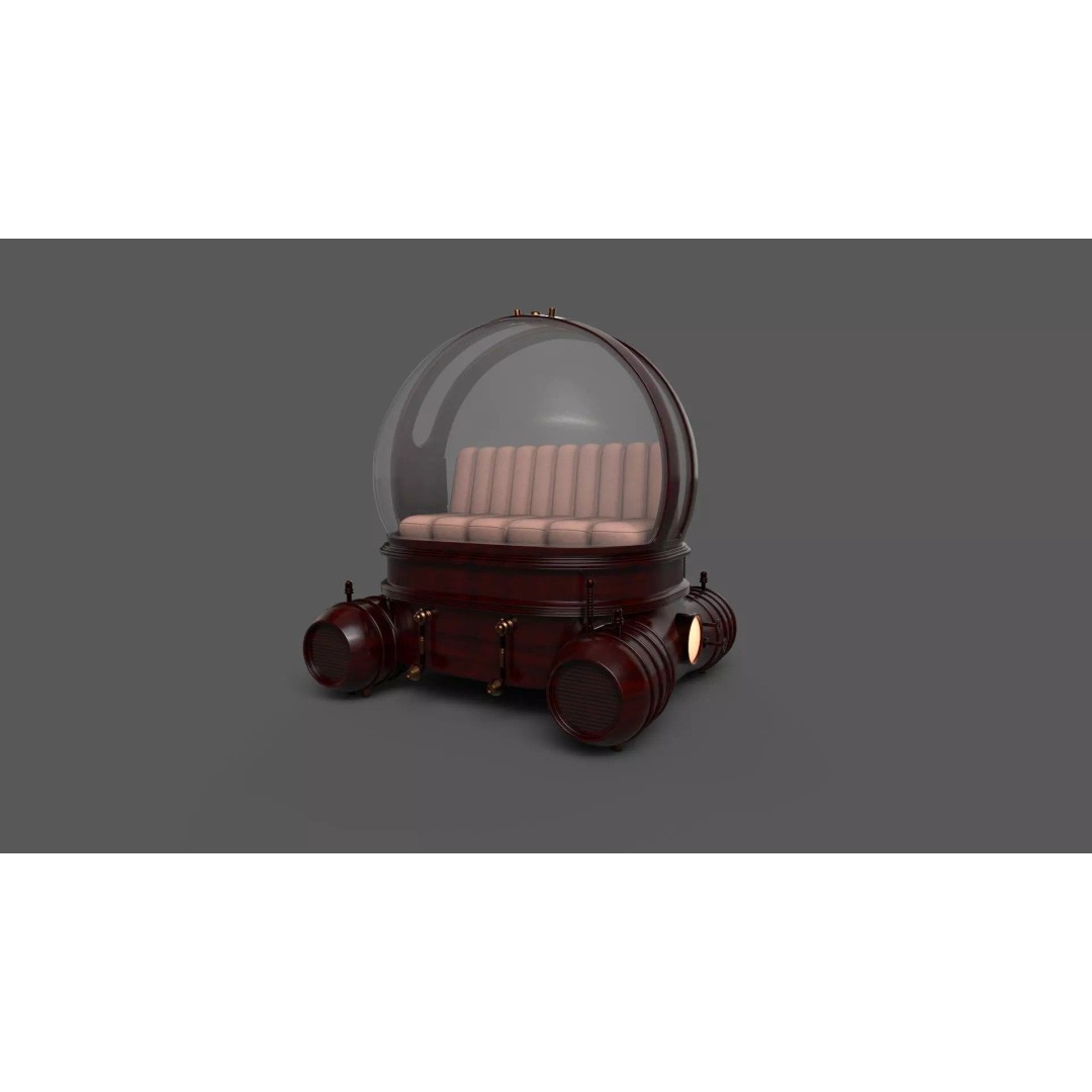 Personal Submersible 3D Model – Realistic Low Poly Watercraft, FBX - View 2