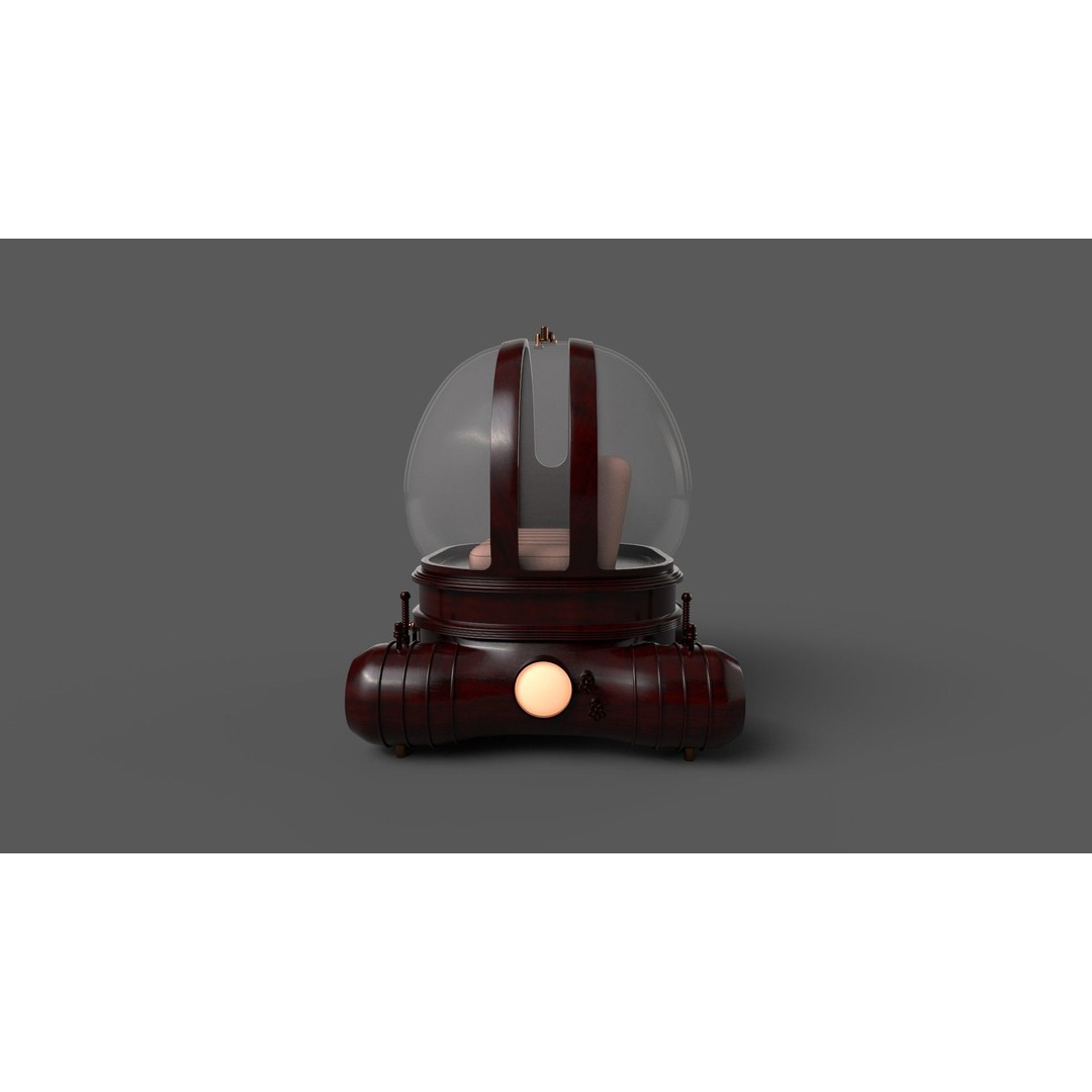 Personal Submersible 3D Model – Realistic Low Poly Watercraft, FBX - View 3