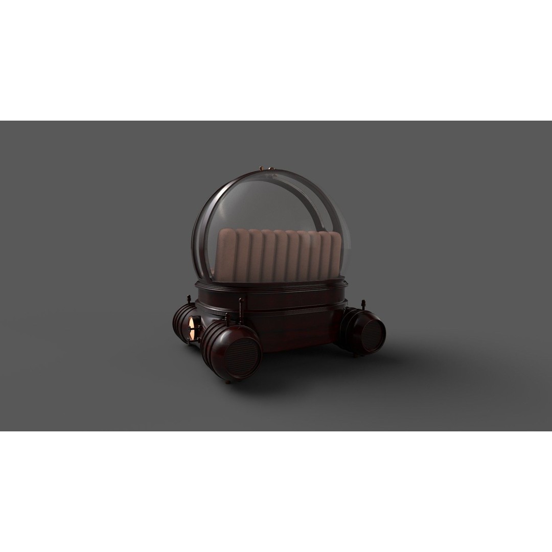 Personal Submersible 3D Model – Realistic Low Poly Watercraft, FBX - View 4