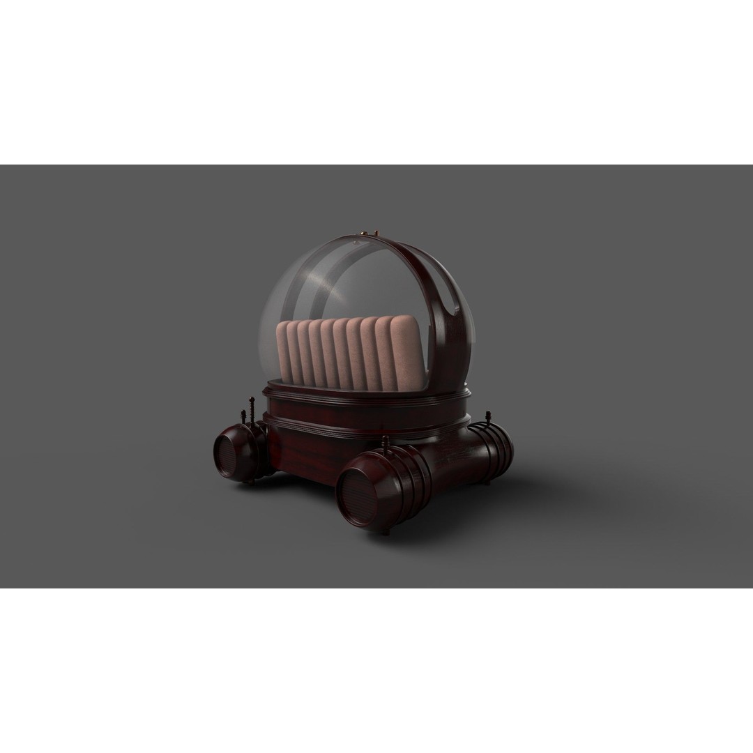 Personal Submersible 3D Model – Realistic Low Poly Watercraft, FBX - View 6