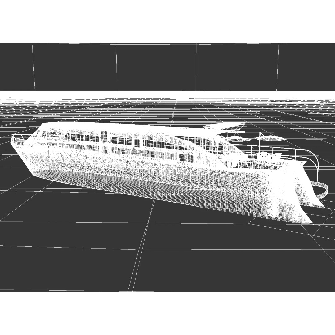 Modern Passenger Ferry 3D Model – Sleek Design, PBR Textures, FBX