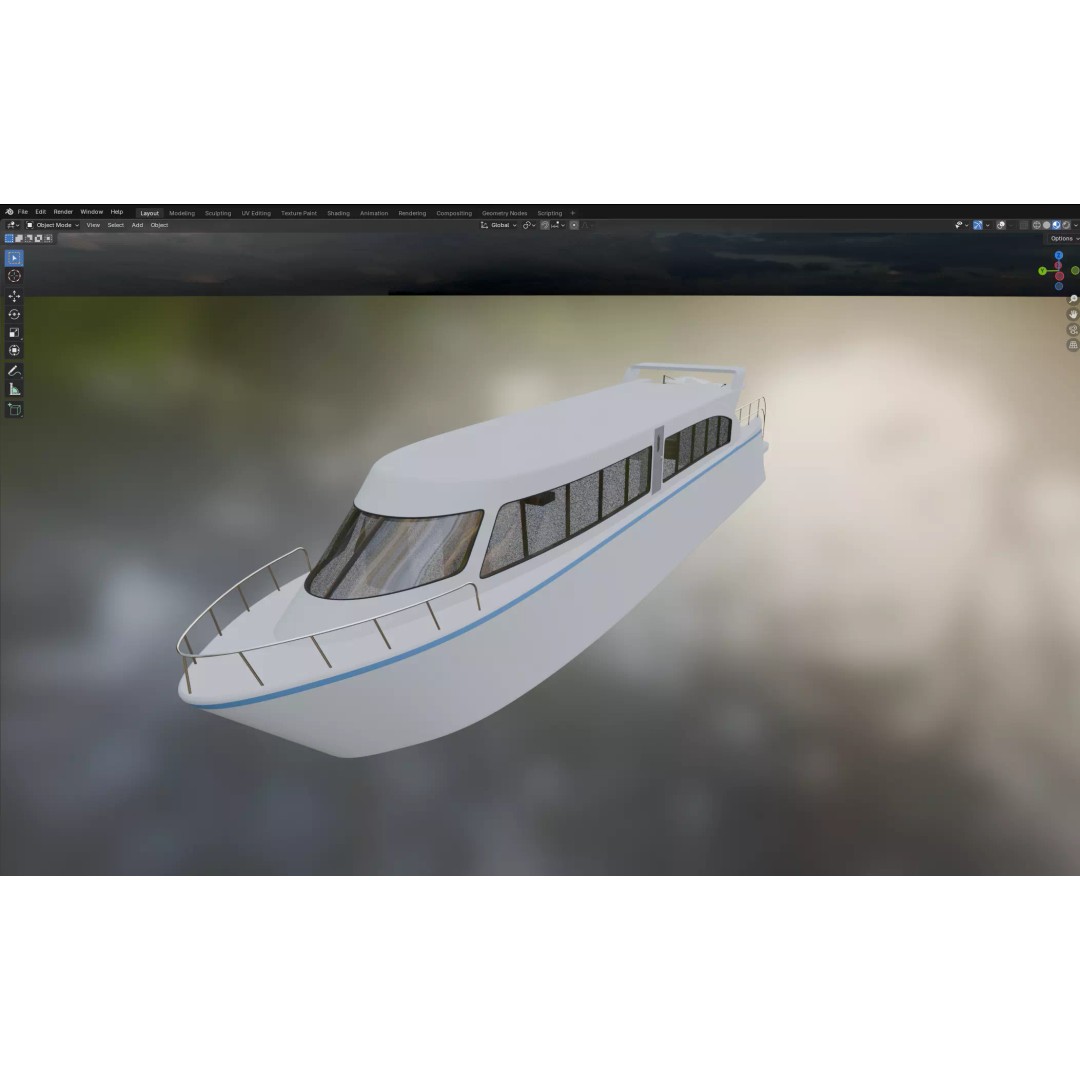 Modern Passenger Ferry 3D Model – Sleek Design, PBR Textures, FBX - View 10