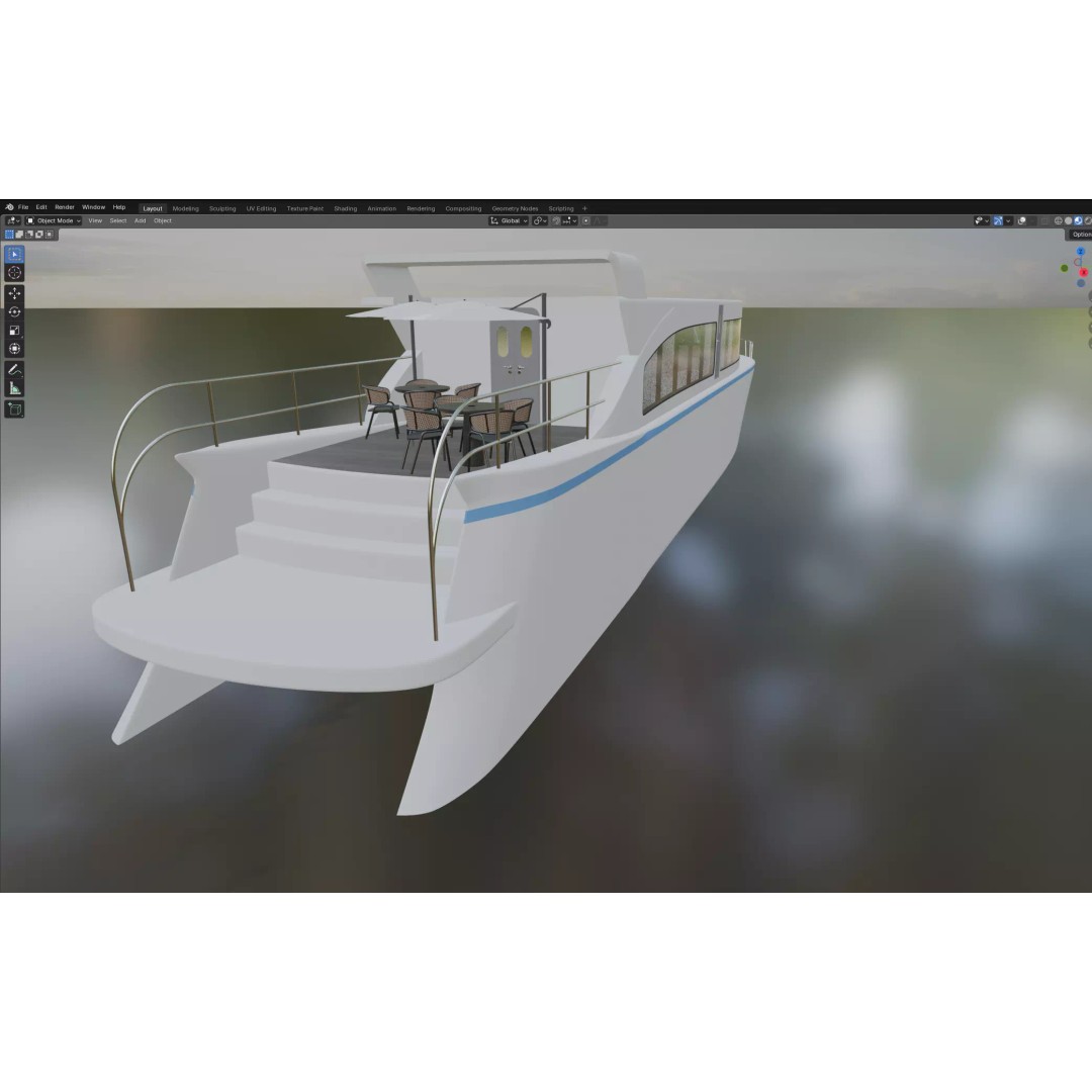 Modern Passenger Ferry 3D Model – Sleek Design, PBR Textures, FBX - View 12