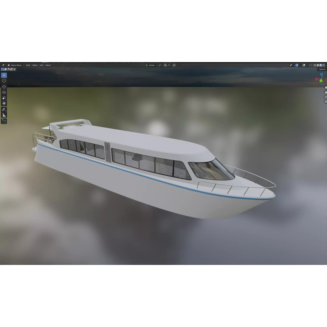 Modern Passenger Ferry 3D Model – Sleek Design, PBR Textures, FBX - View 13