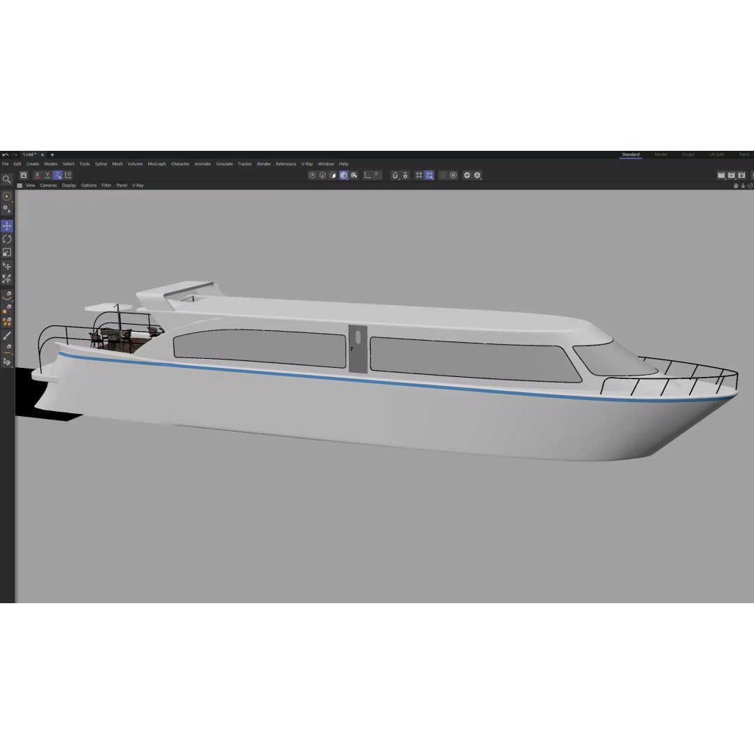 Modern Passenger Ferry 3D Model – Sleek Design, PBR Textures, FBX - View 15