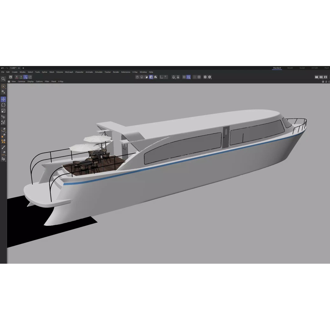 Modern Passenger Ferry 3D Model – Sleek Design, PBR Textures, FBX - View 16