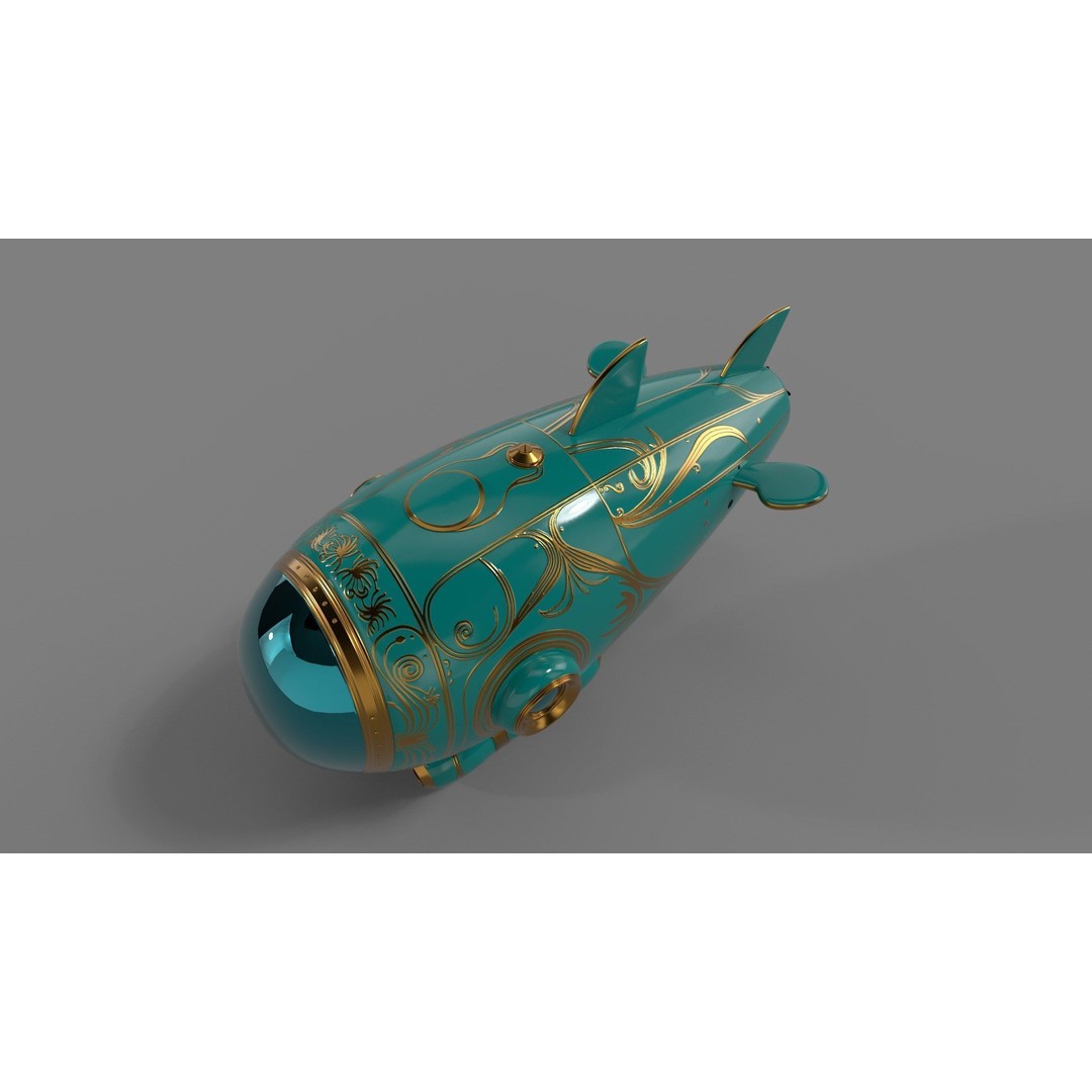 Personal Submersible 3D Model – Sleek Recreational Watercraft, FBX - View 10
