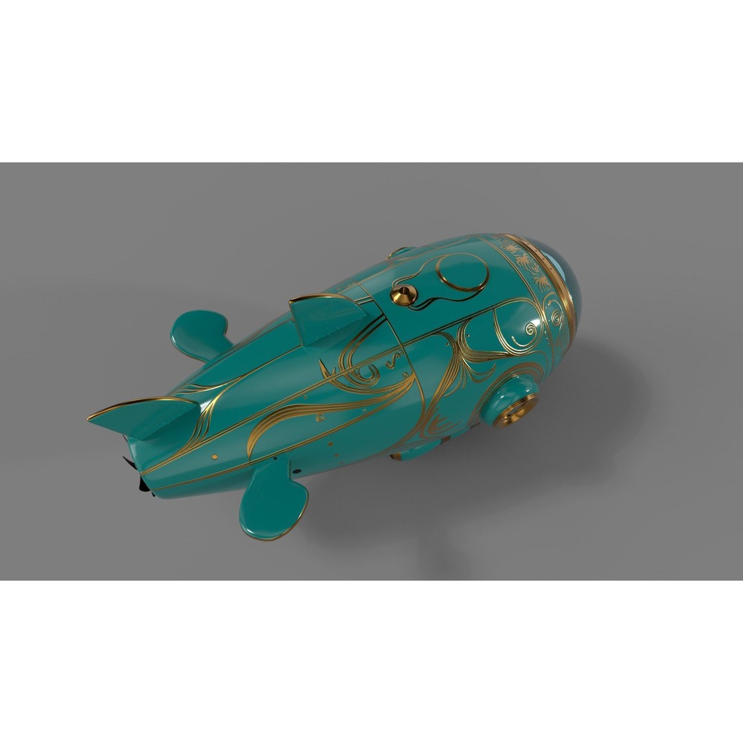 Personal Submersible 3D Model – Sleek Recreational Watercraft, FBX - View 11