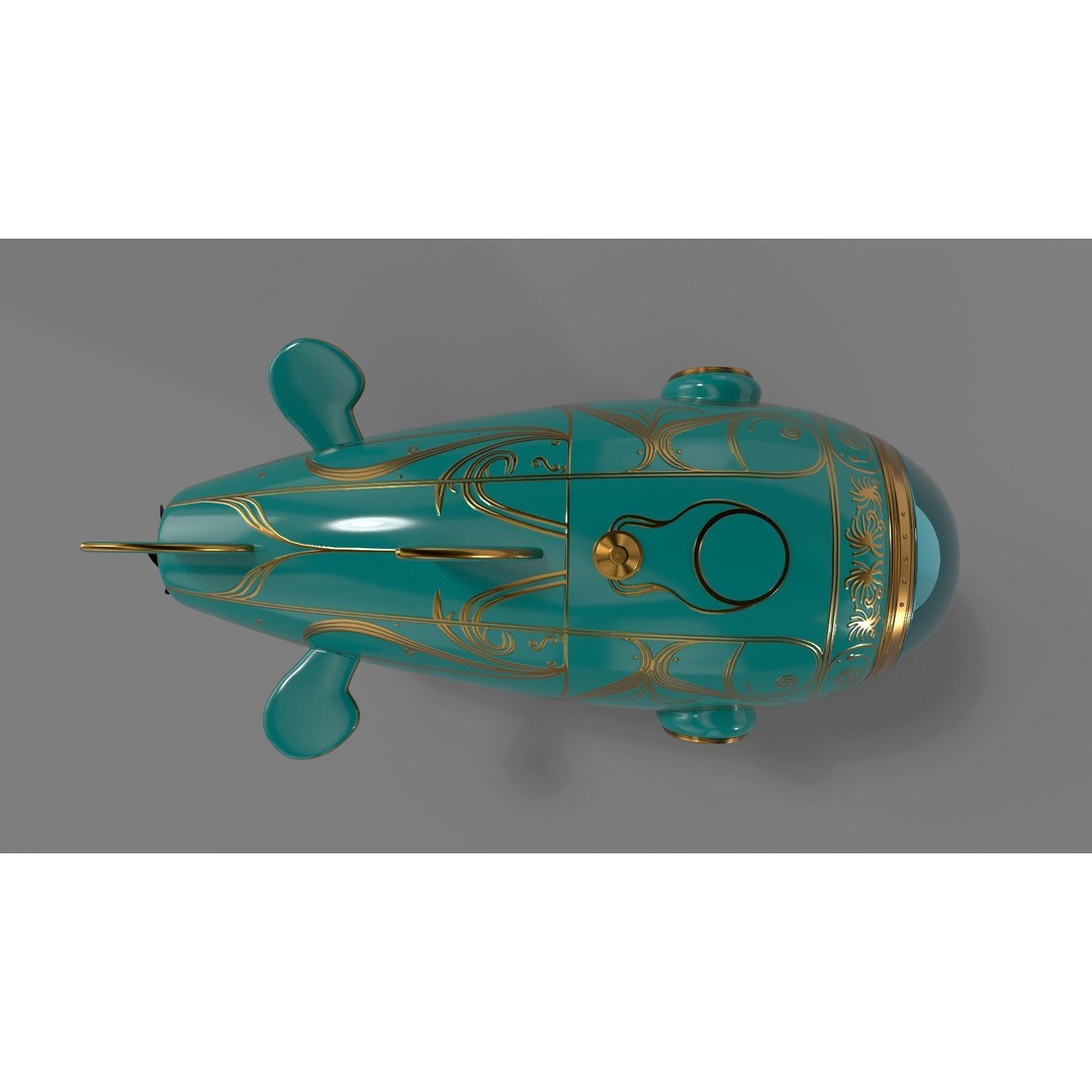 Personal Submersible 3D Model – Sleek Recreational Watercraft, FBX - View 12