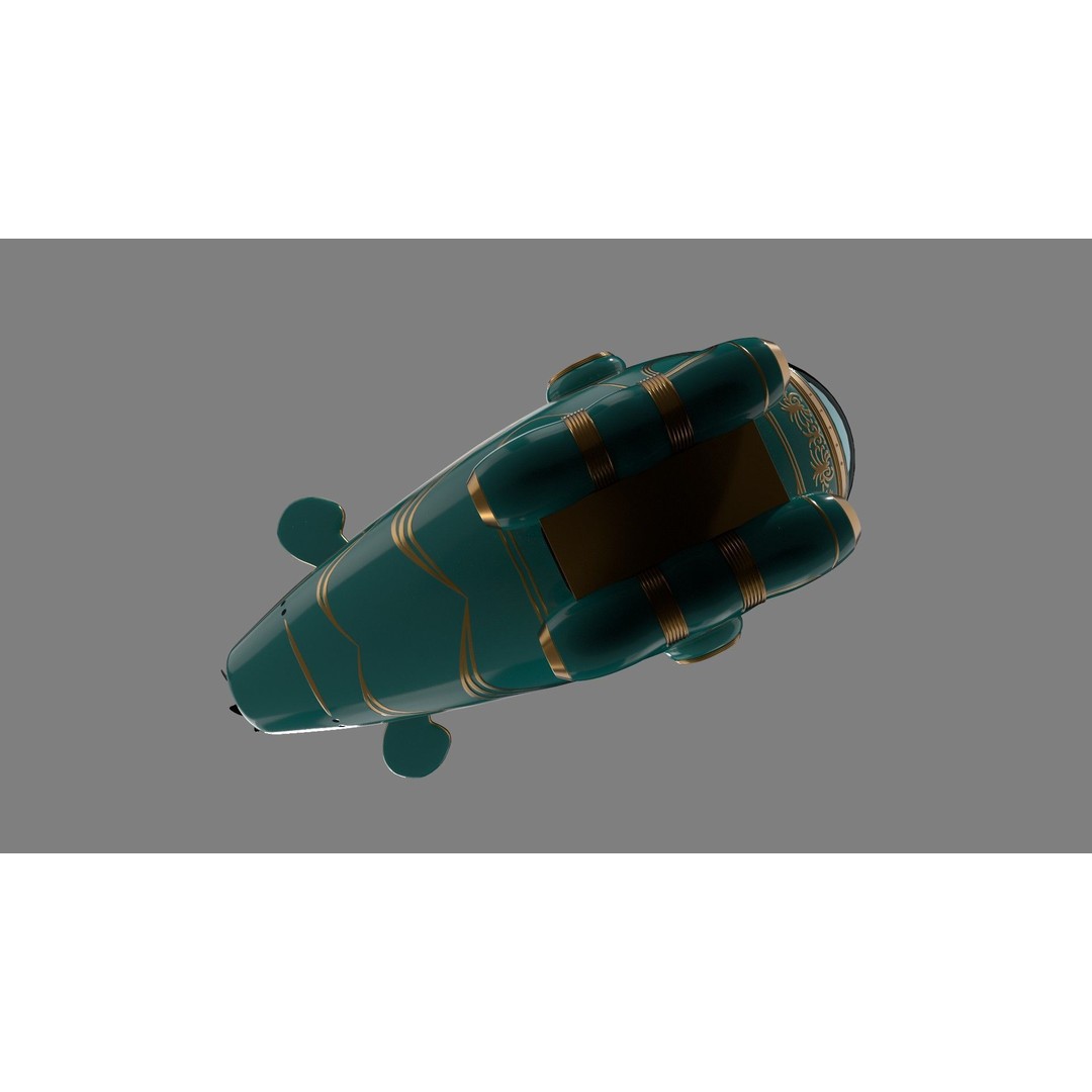 Personal Submersible 3D Model – Sleek Recreational Watercraft, FBX - View 15