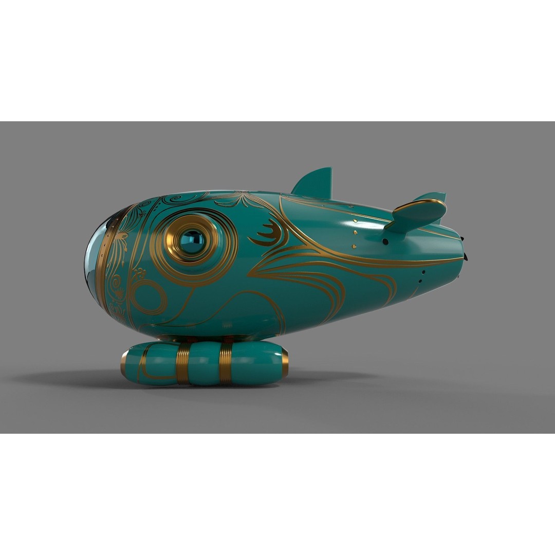 Personal Submersible 3D Model – Sleek Recreational Watercraft, FBX - View 3