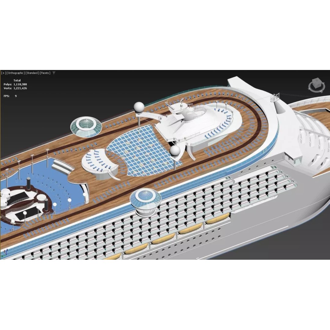 Oasis Class Cruise Ship 3D Model – High Poly Game Asset, FBX, PBR - View 12