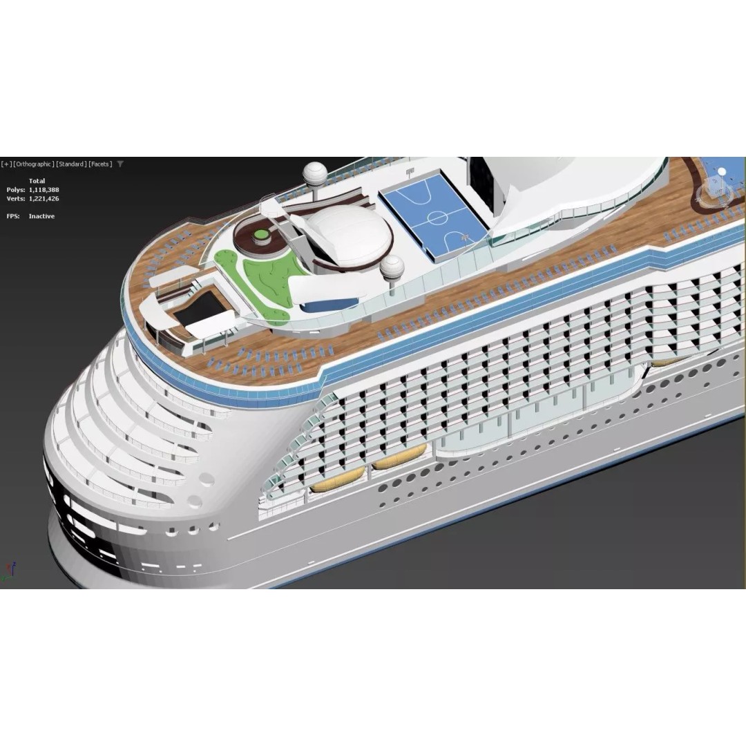 Oasis Class Cruise Ship 3D Model – High Poly Game Asset, FBX, PBR - View 14