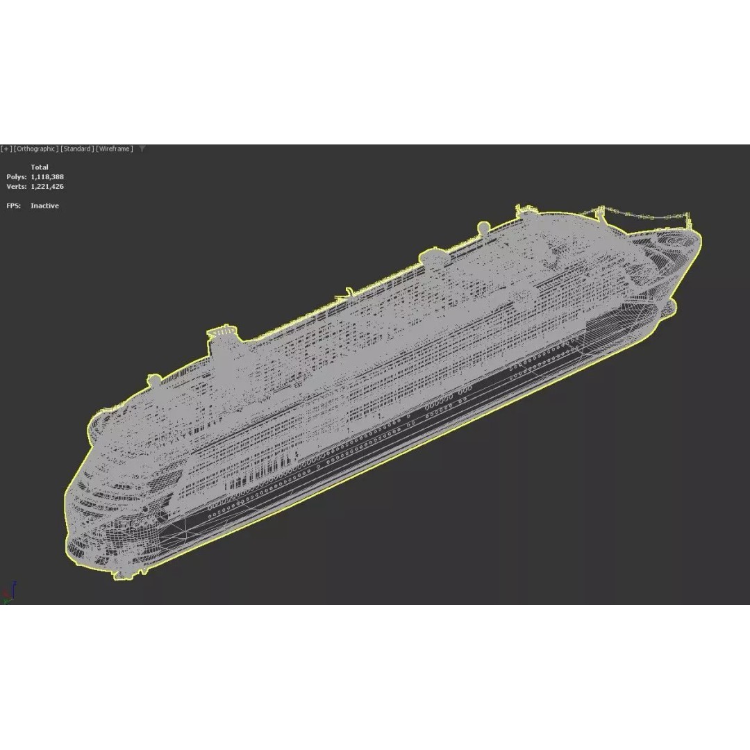 Oasis Class Cruise Ship 3D Model – High Poly Game Asset, FBX, PBR - View 6