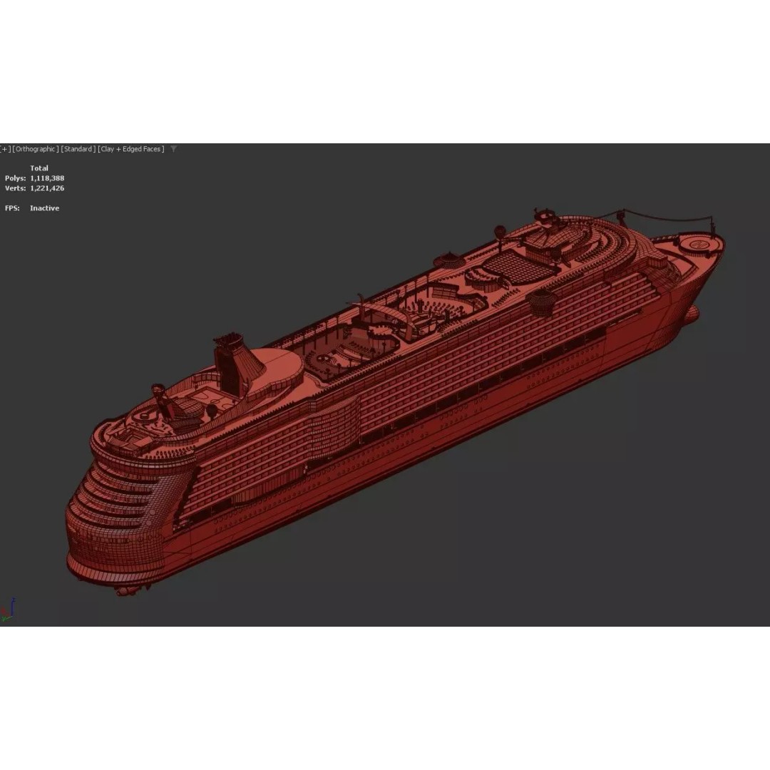 Oasis Class Cruise Ship 3D Model – High Poly Game Asset, FBX, PBR - View 7
