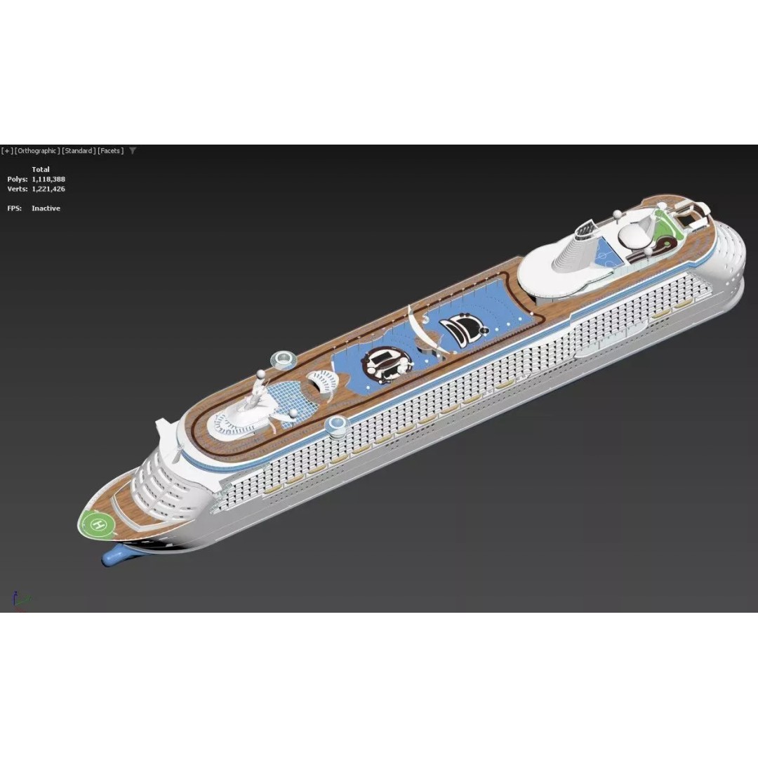 Oasis Class Cruise Ship 3D Model – High Poly Game Asset, FBX, PBR - View 8