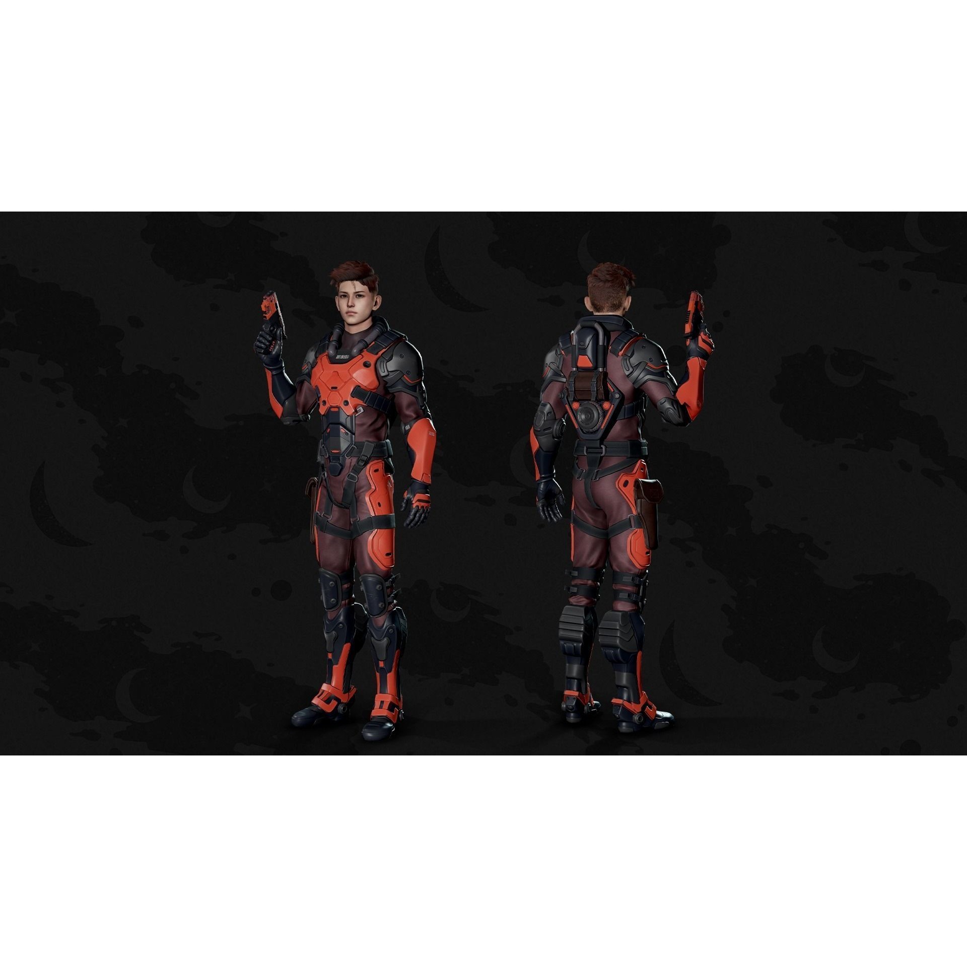 Stellar Trooper - Low-Poly Game-Ready 3D Model - View 7