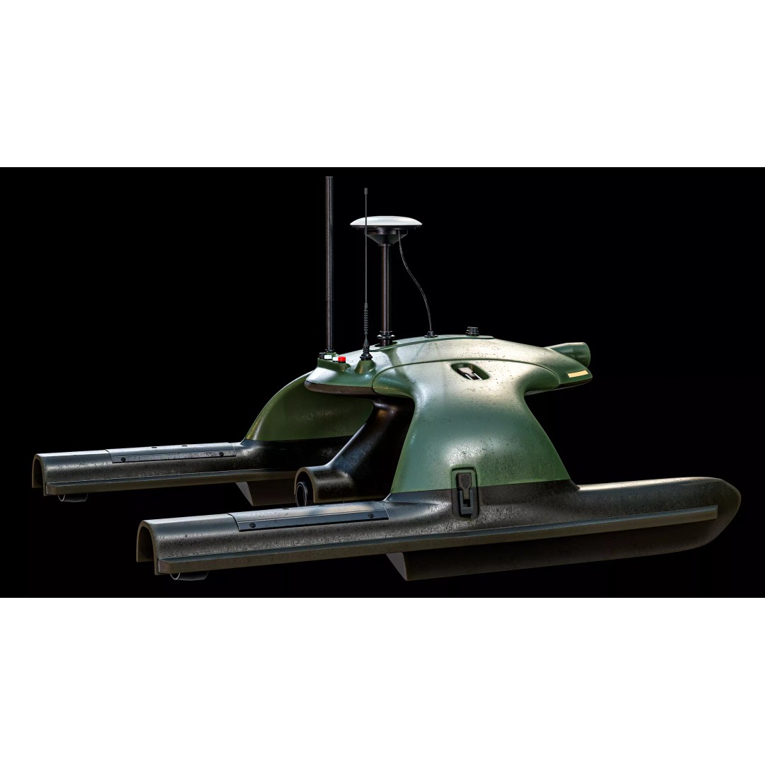 Sonobot 5 USV 3D Model – Low Poly Military Surface Drone, FBX - View 10