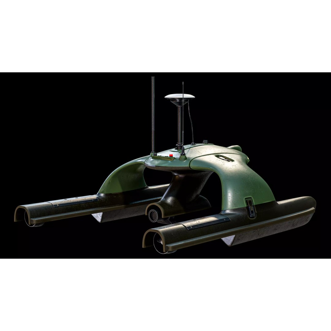 Sonobot 5 USV 3D Model – Low Poly Military Surface Drone, FBX - View 11