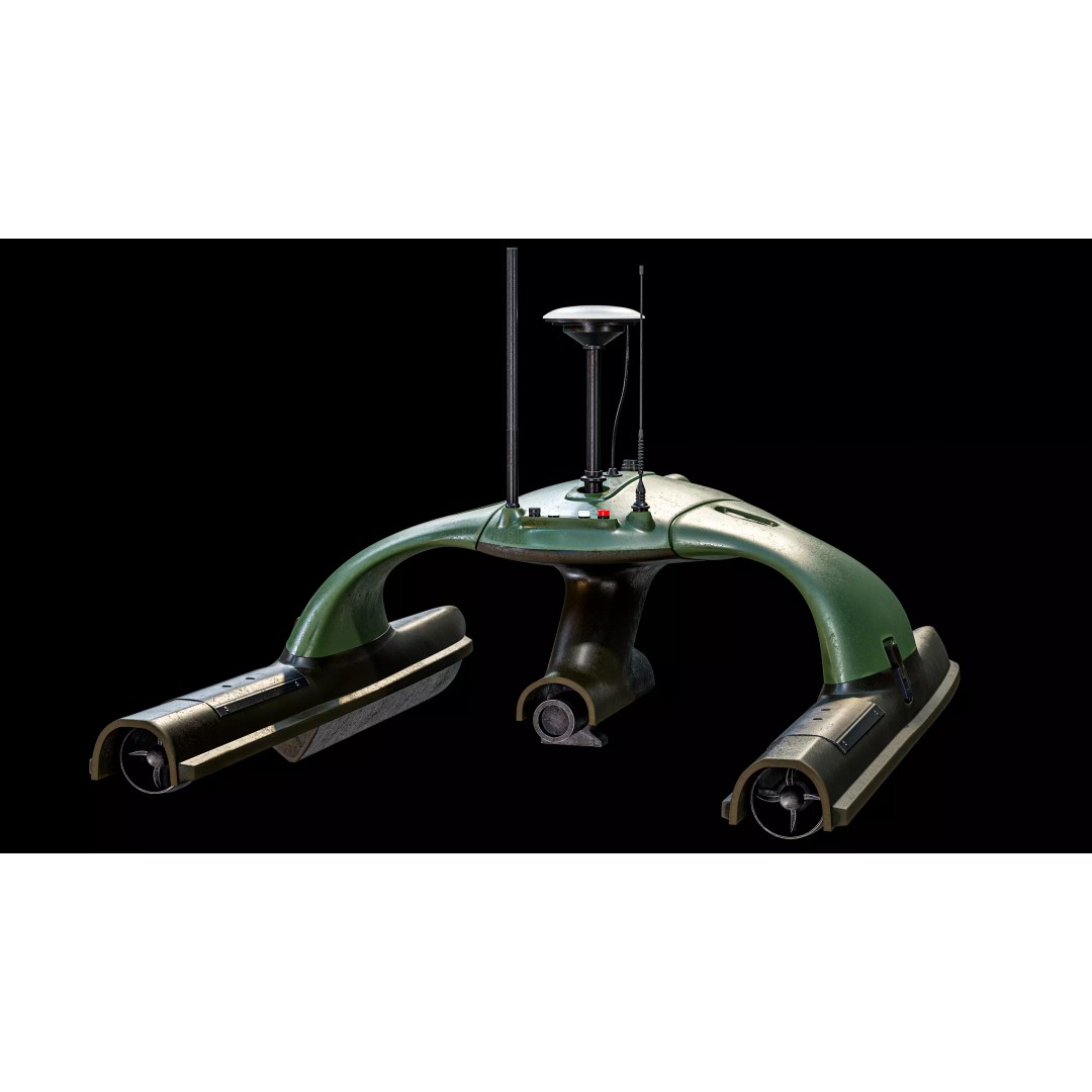 Sonobot 5 USV 3D Model – Low Poly Military Surface Drone, FBX - View 12