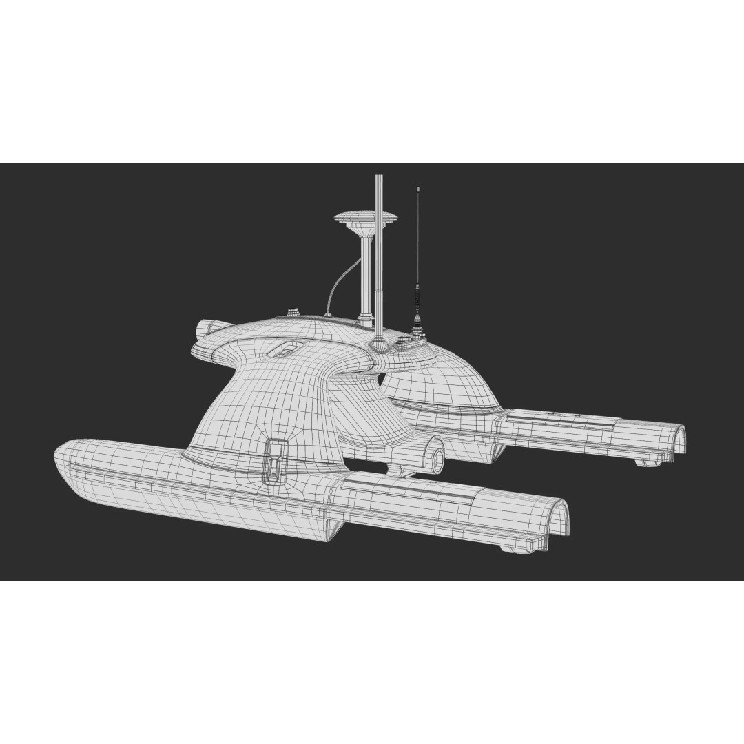 Sonobot 5 USV 3D Model – Low Poly Military Surface Drone, FBX - View 30