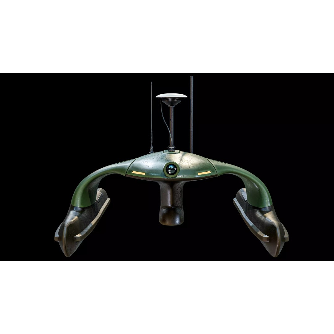 Sonobot 5 USV 3D Model – Low Poly Military Surface Drone, FBX - View 5