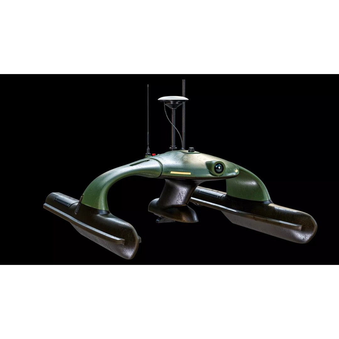 Sonobot 5 USV 3D Model – Low Poly Military Surface Drone, FBX - View 6