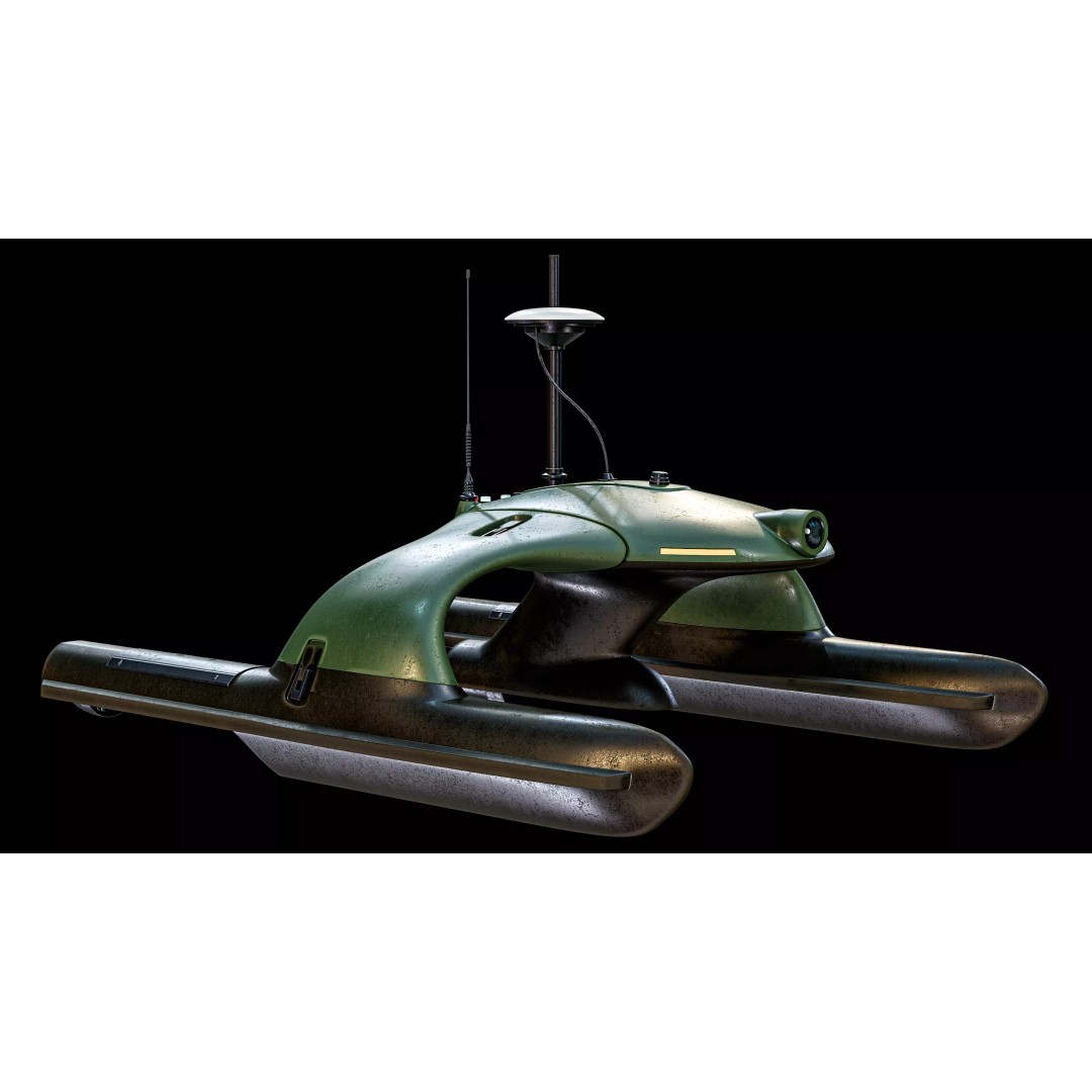 Sonobot 5 USV 3D Model – Low Poly Military Surface Drone, FBX - View 7