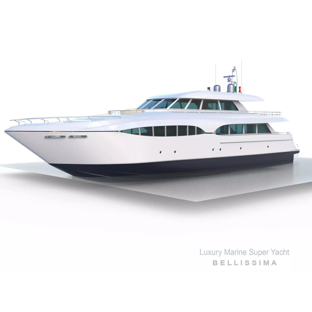 Super Yacht Bellissima 3D Model – Luxury Marine Vessel, FBX, OBJ - View 2