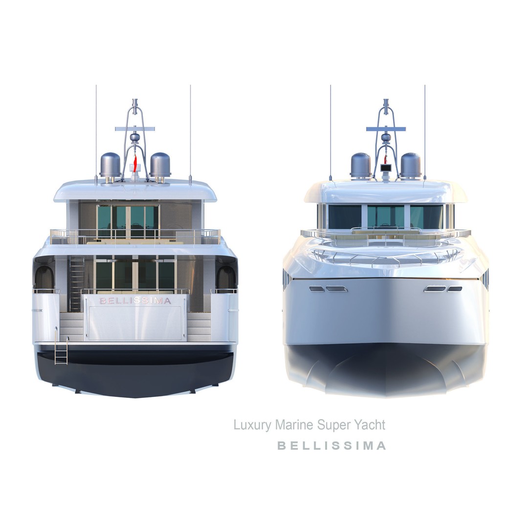 Super Yacht Bellissima 3D Model – Luxury Marine Vessel, FBX, OBJ - View 7