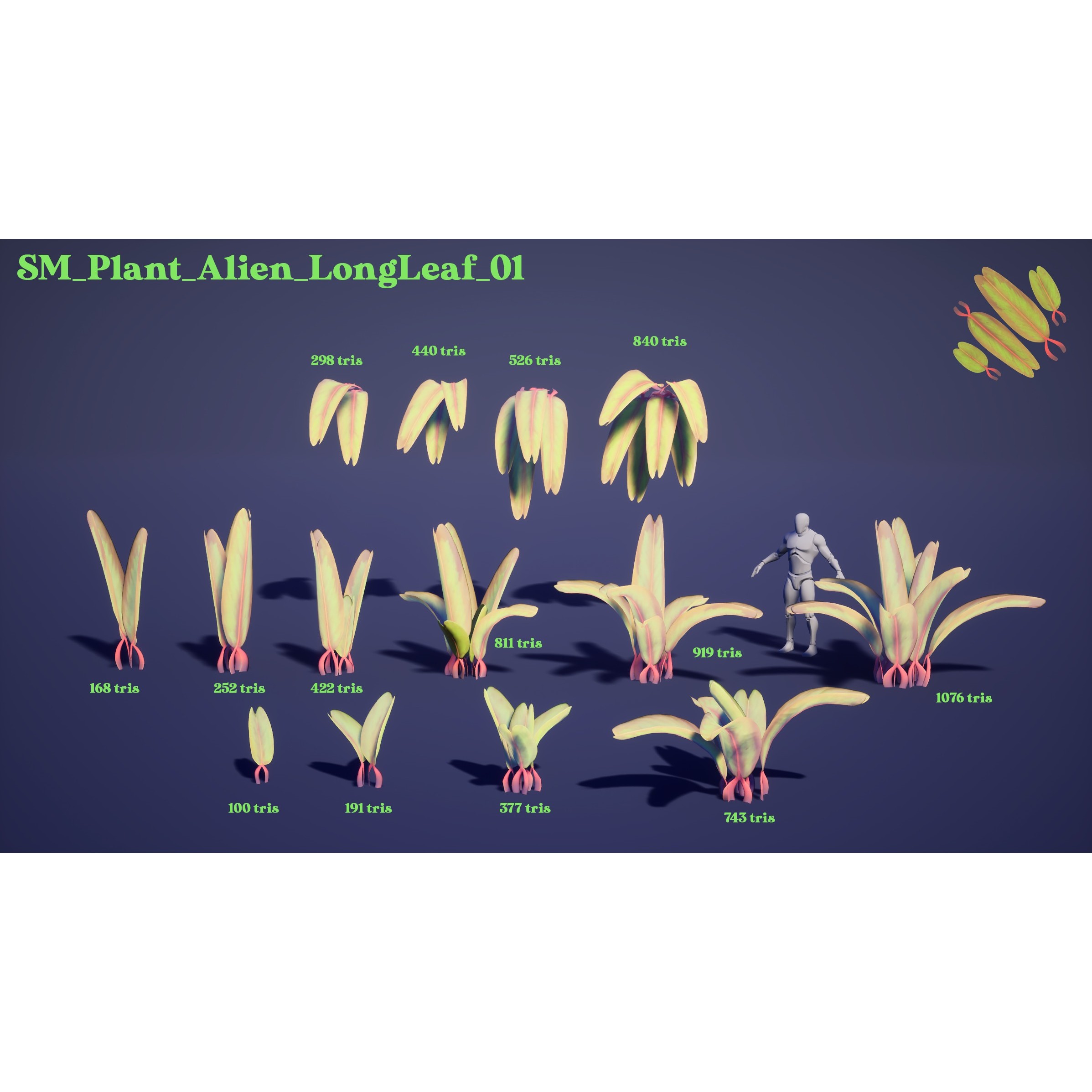 Alien Plants Pack - Low-Poly Game-Ready 3D Model - View 14