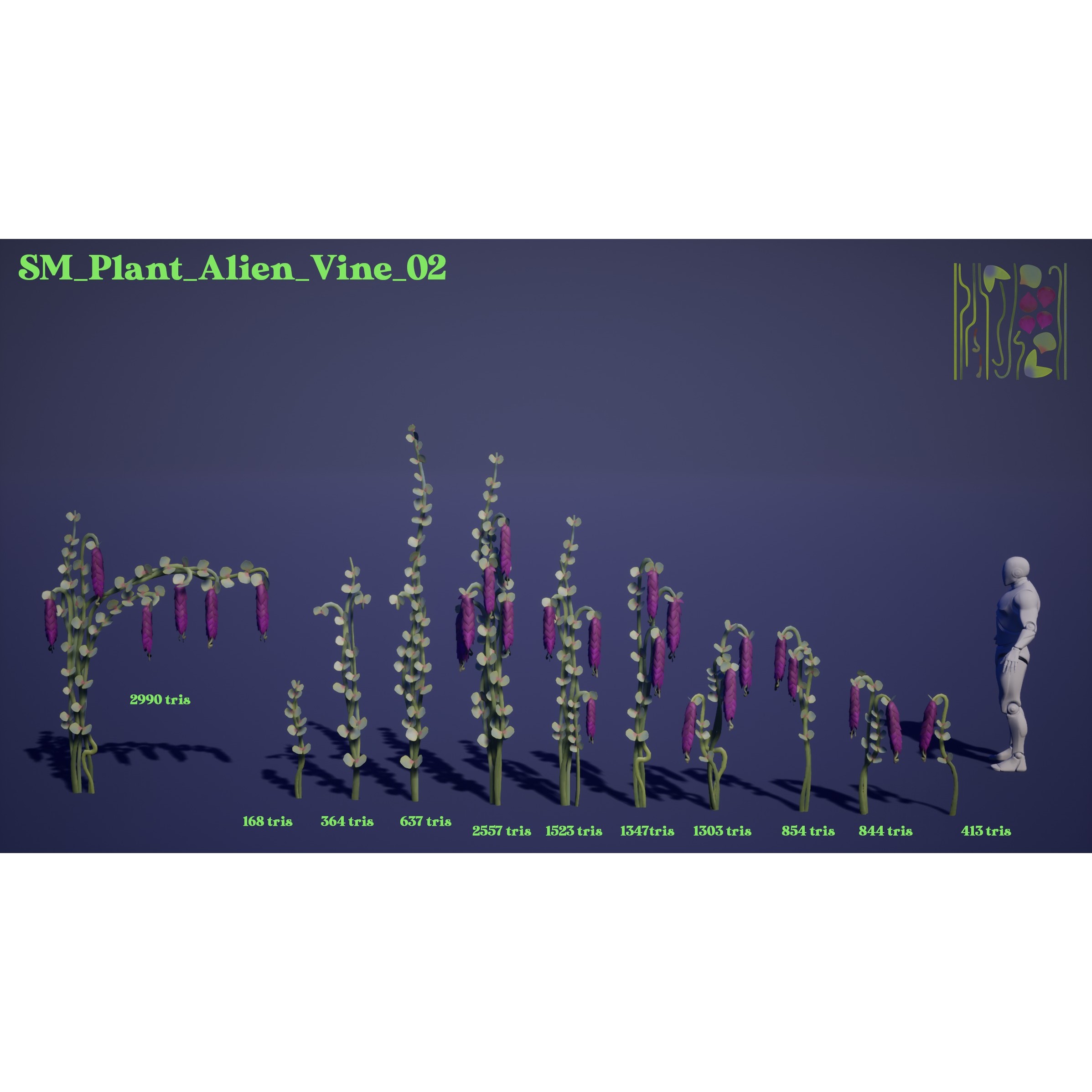 Alien Plants Pack - Low-Poly Game-Ready 3D Model - View 16