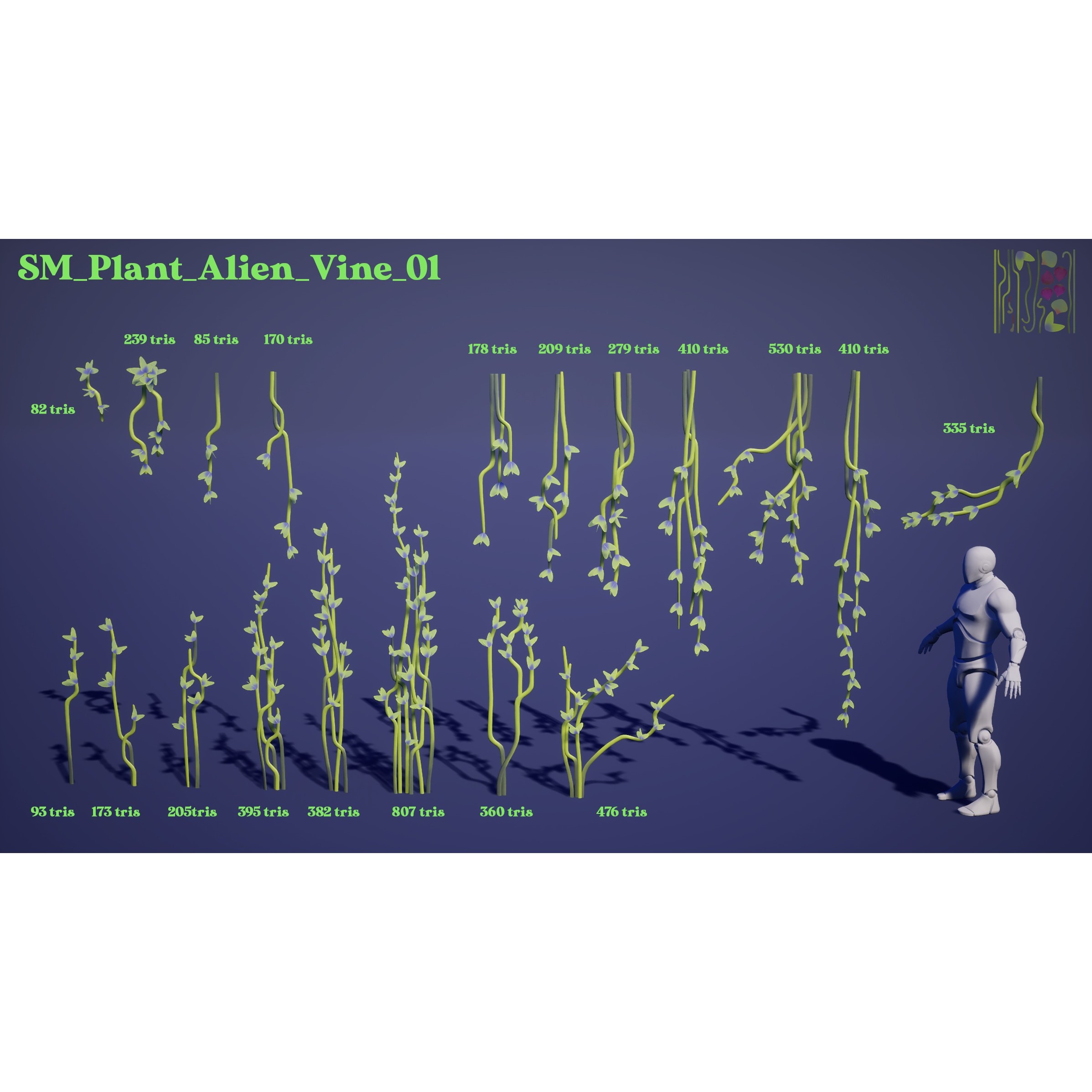 Alien Plants Pack - Low-Poly Game-Ready 3D Model - View 17