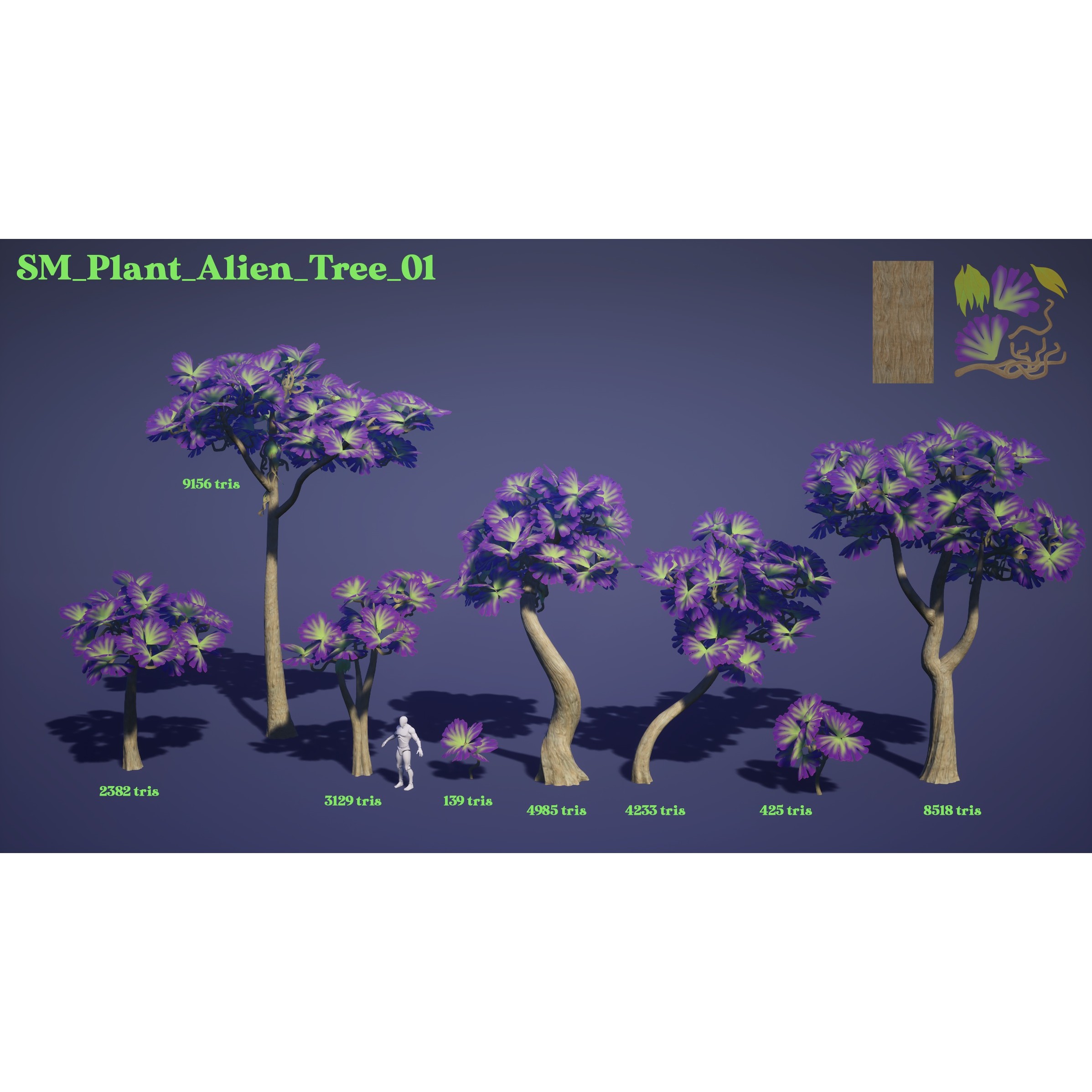 Alien Plants Pack - Low-Poly Game-Ready 3D Model - View 18