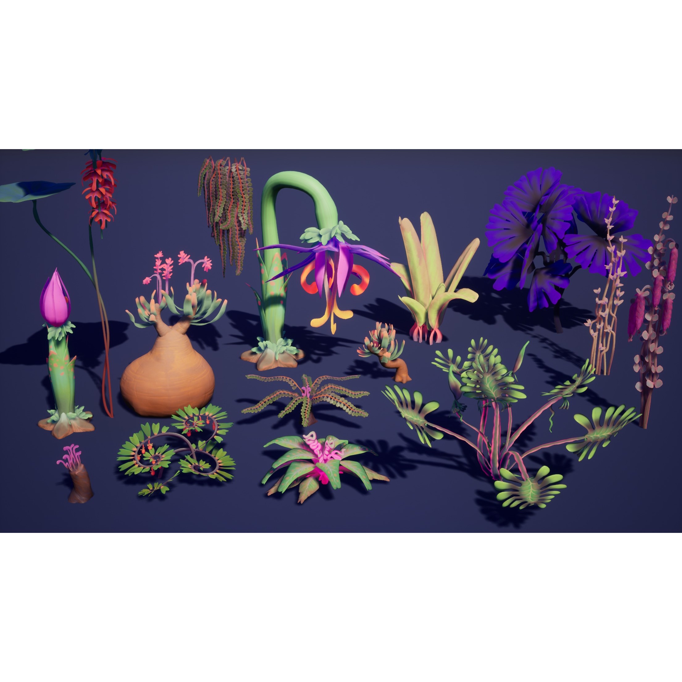 Alien Plants Pack - Low-Poly Game-Ready 3D Model - View 19