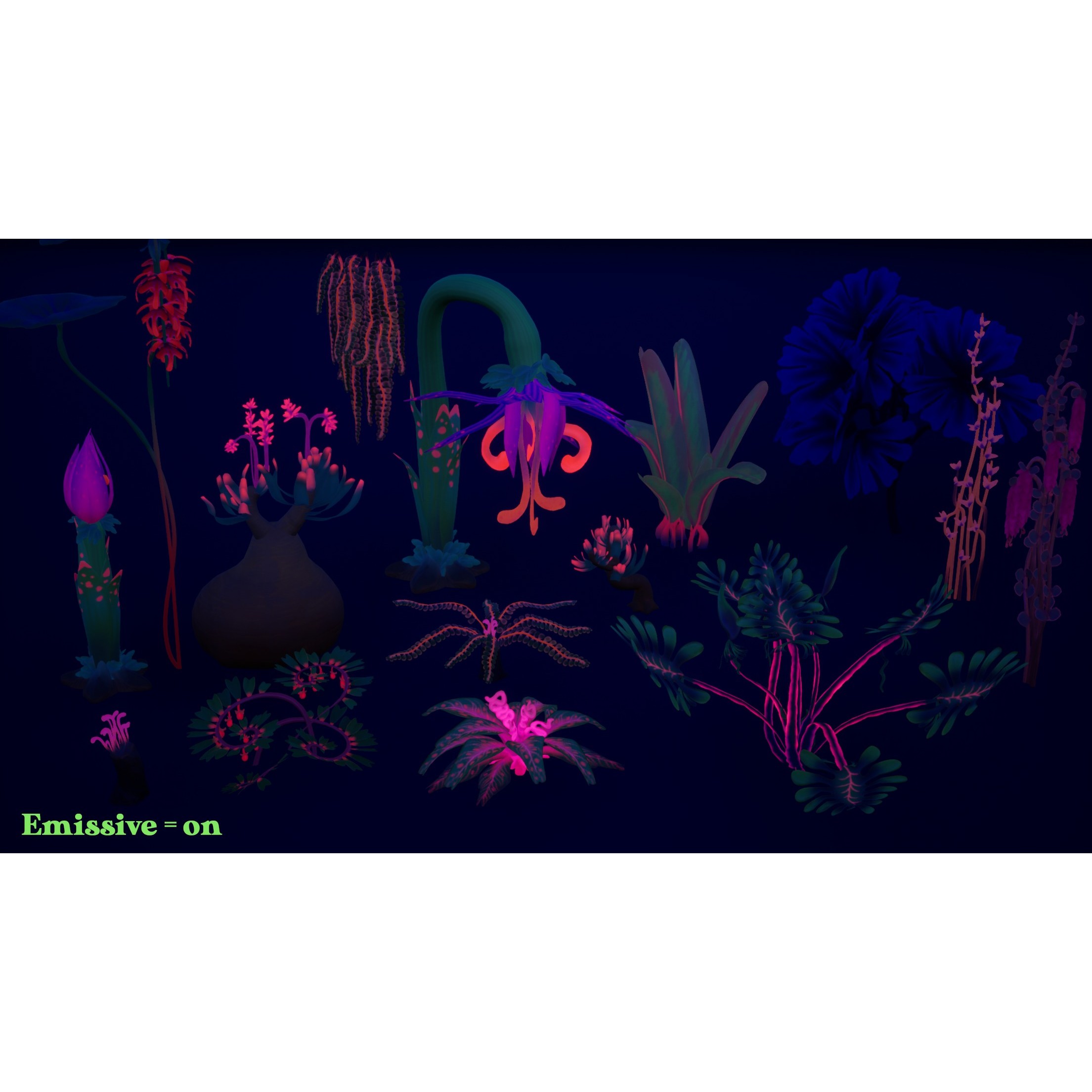 Alien Plants Pack - Low-Poly Game-Ready 3D Model - View 20