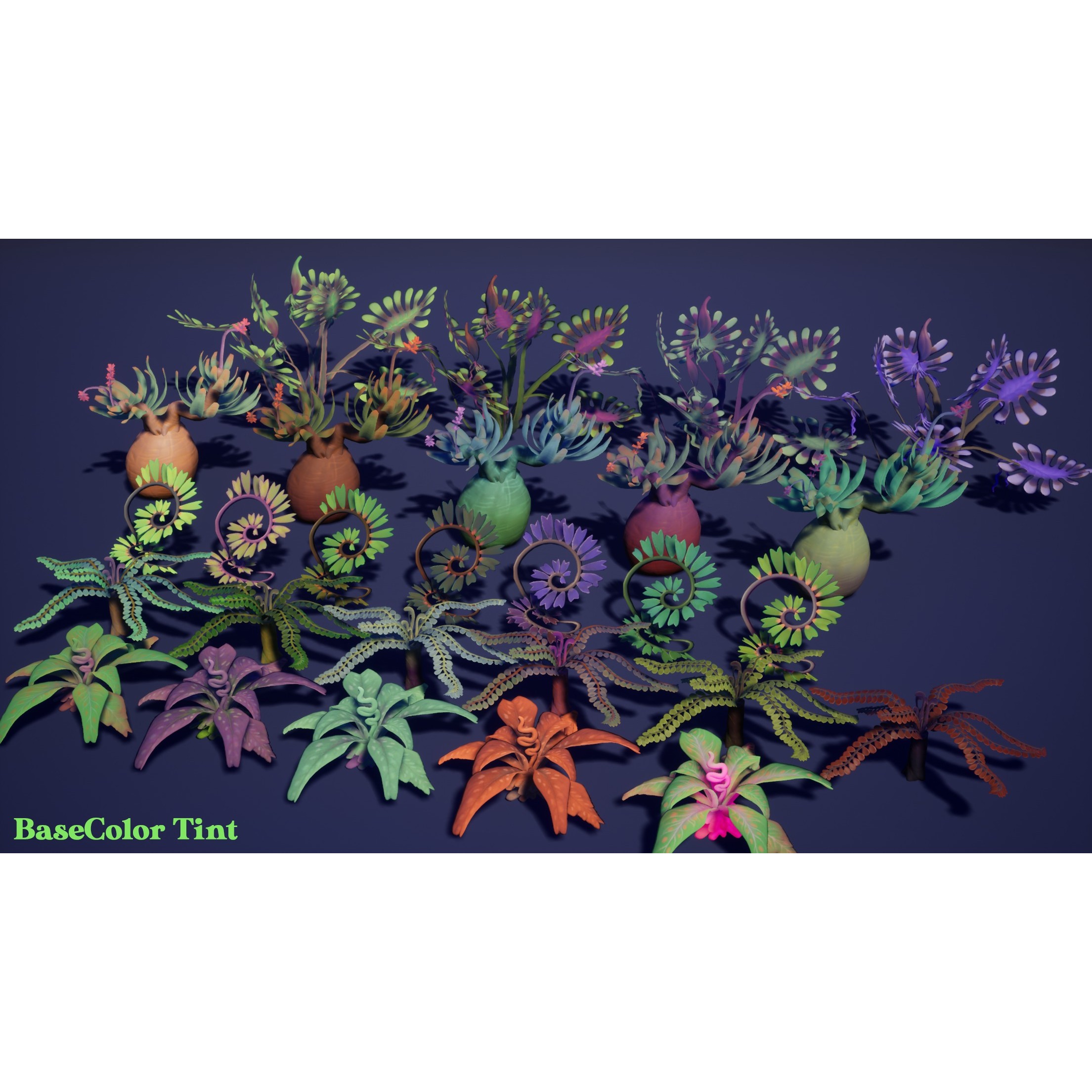 Alien Plants Pack - Low-Poly Game-Ready 3D Model - View 24