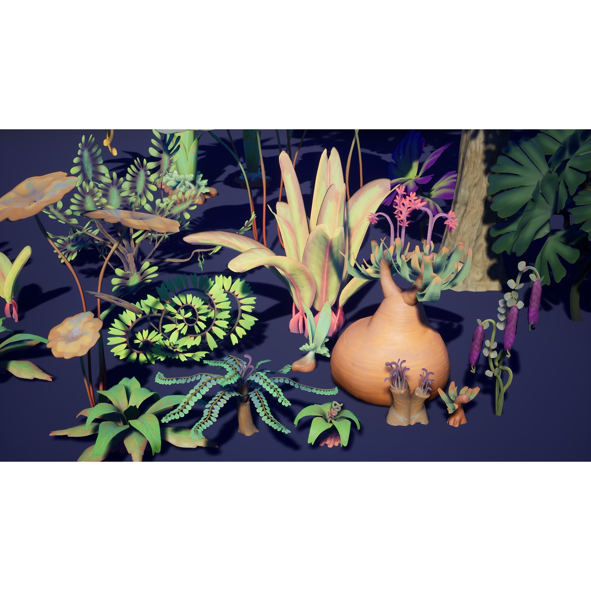 Alien Plants Pack - Low-Poly Game-Ready 3D Model - View 3