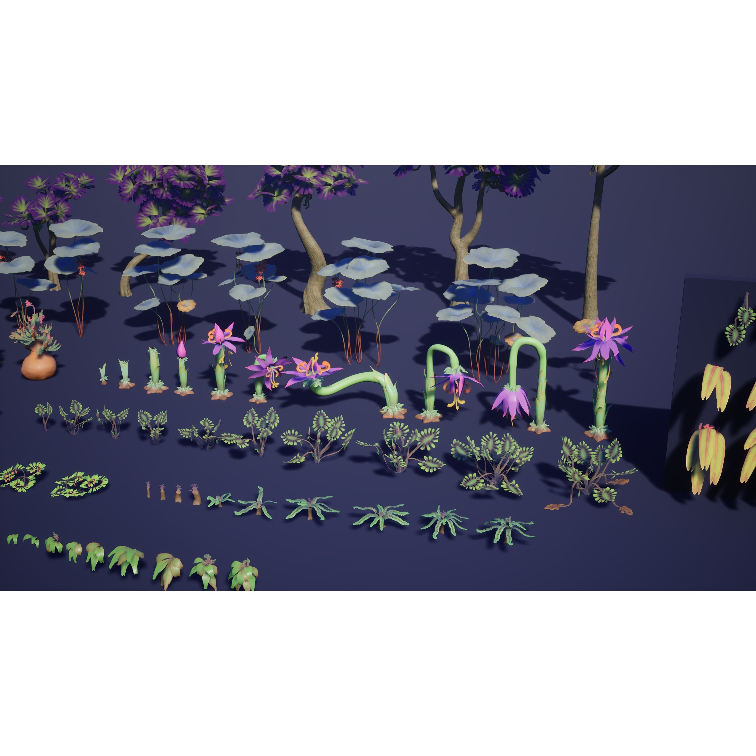 Alien Plants Pack - Low-Poly Game-Ready 3D Model - View 5