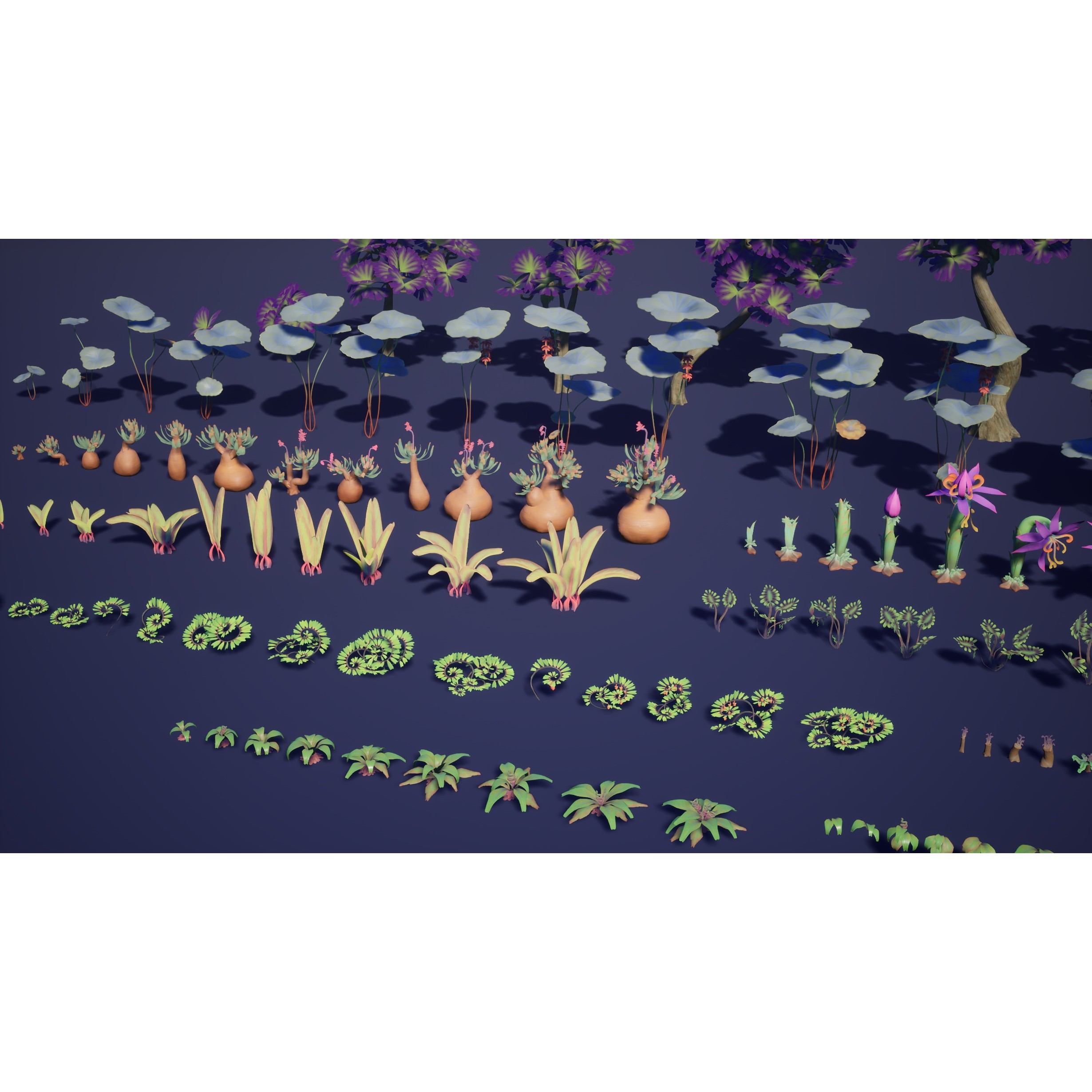 Alien Plants Pack - Low-Poly Game-Ready 3D Model - View 6