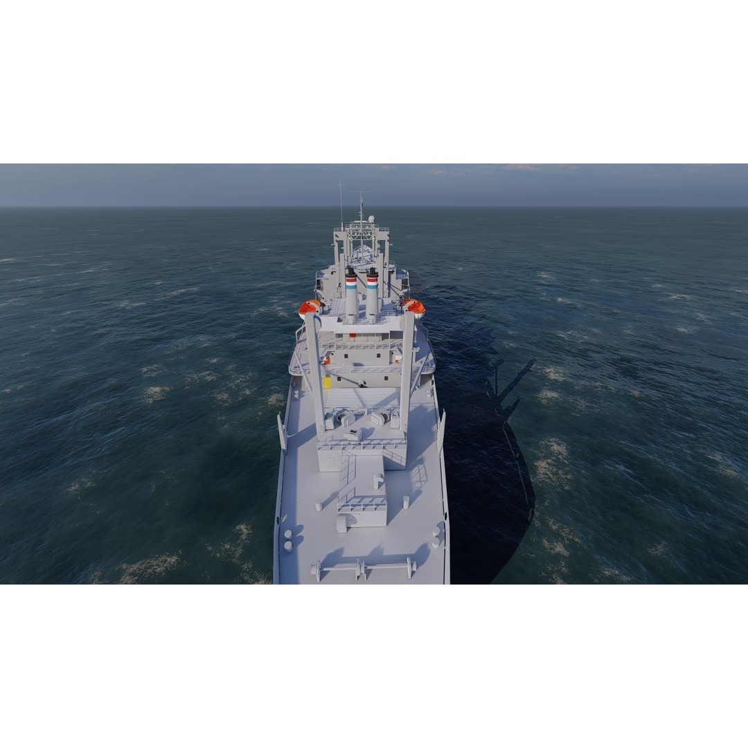Bulk Carrier Ship 3D Model – Rigged Industrial Vessel, FBX, OBJ - View 10