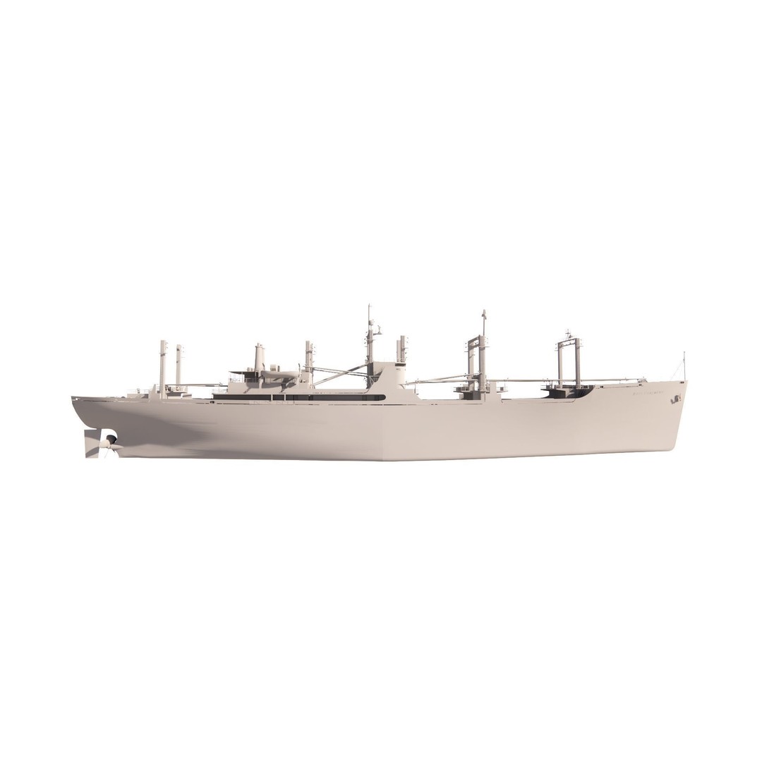 Bulk Carrier Ship 3D Model – Rigged Industrial Vessel, FBX, OBJ - View 12