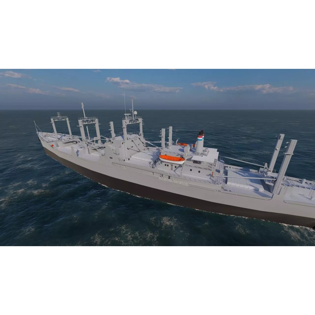 Bulk Carrier Ship 3D Model – Rigged Industrial Vessel, FBX, OBJ - View 2