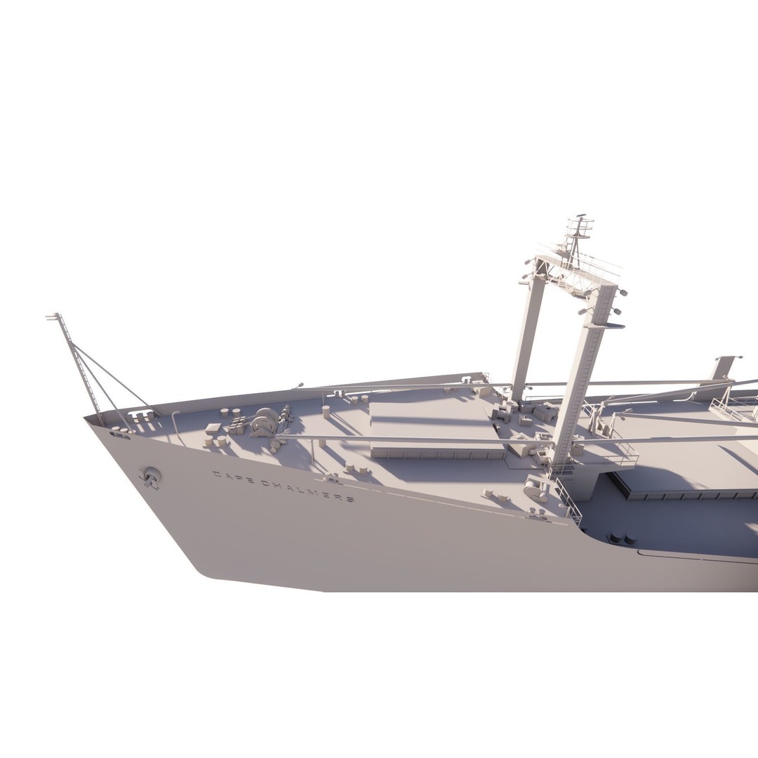 Bulk Carrier Ship 3D Model – Rigged Industrial Vessel, FBX, OBJ - View 22