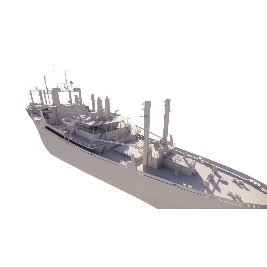 Bulk Carrier Ship 3D Model – Rigged Industrial Vessel, FBX, OBJ - View 24