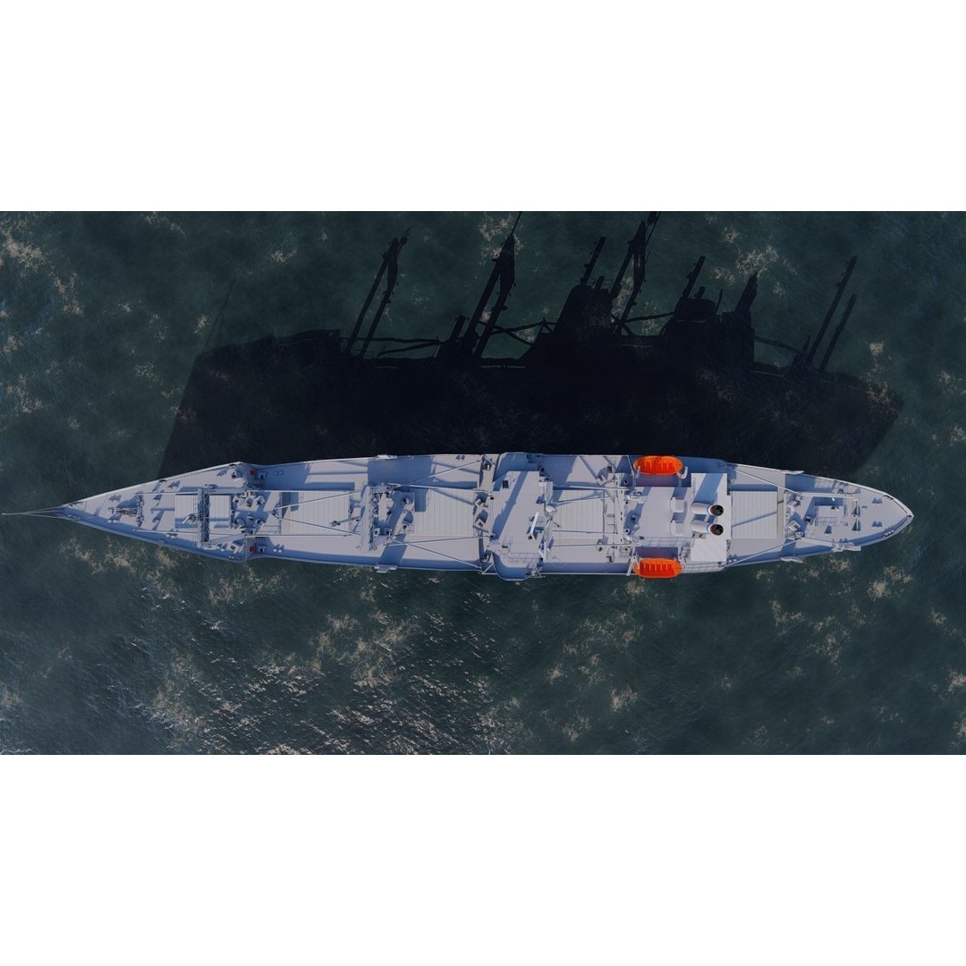 Bulk Carrier Ship 3D Model – Rigged Industrial Vessel, FBX, OBJ - View 5